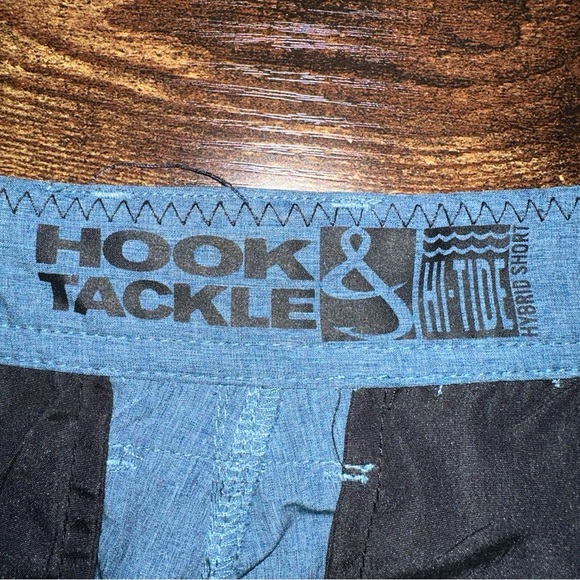 Hook & Tackle Men's Shorts Blue 38 Performance Outfitters Hi-Tide Hybrid Fishing - Picture 3 of 13